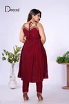 Aanchi By Deecee Vichitra Silk Embroidery Anarkali Kurtis Set 